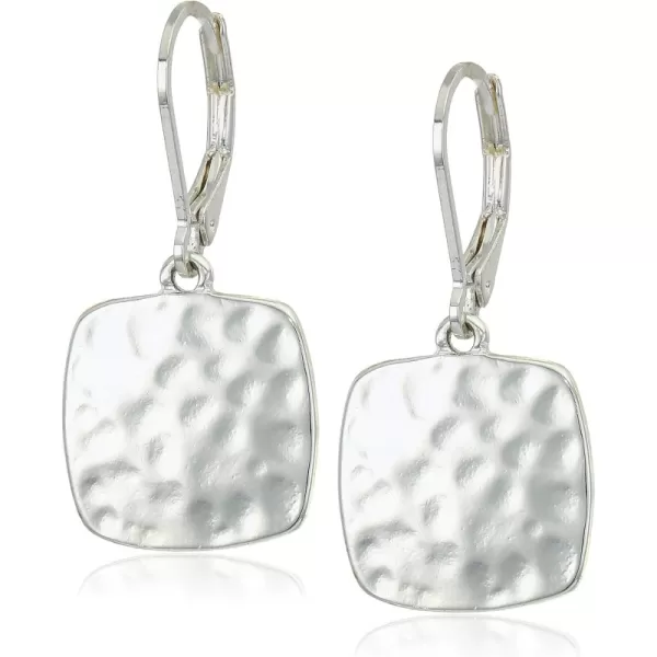 Silver Square Drop Earrings