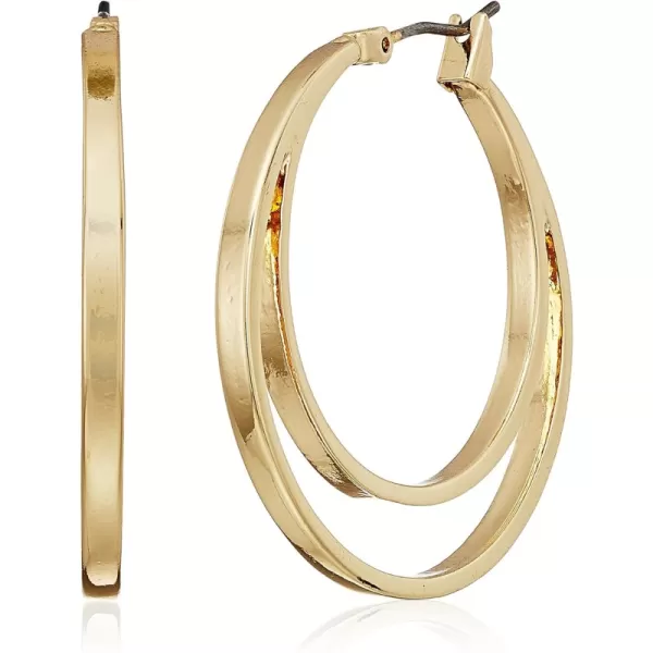 Gold 2 Row Hoop Earrings