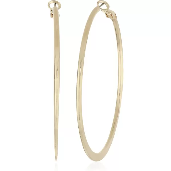 Gold Large Flat Hoop Earrings