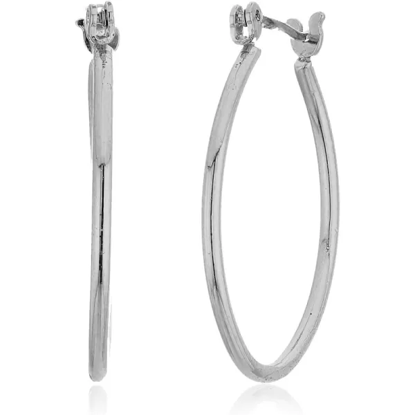 Silver Teardrop Hoop Earrings