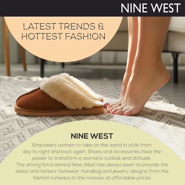 Nine West Bootie Slippers For Women, Furry Memory Foam Winter House Shoes