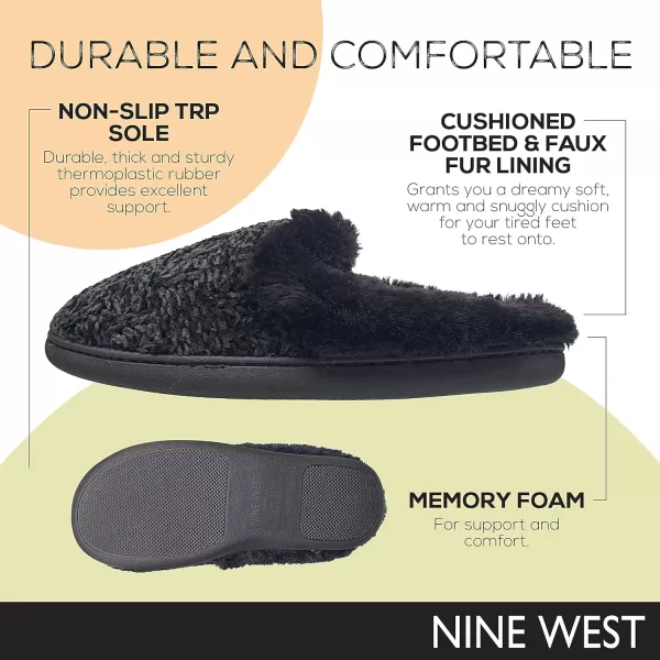 Nine West Premium Slippers For Women, Cozy Warm Memory Foam Non-Slip Indoor Outdoor Winter House Shoes