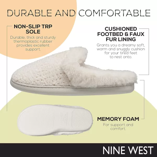 Nine West Premium Slippers For Women, Cozy Warm Memory Foam Non-Slip Indoor Outdoor Winter House Shoes