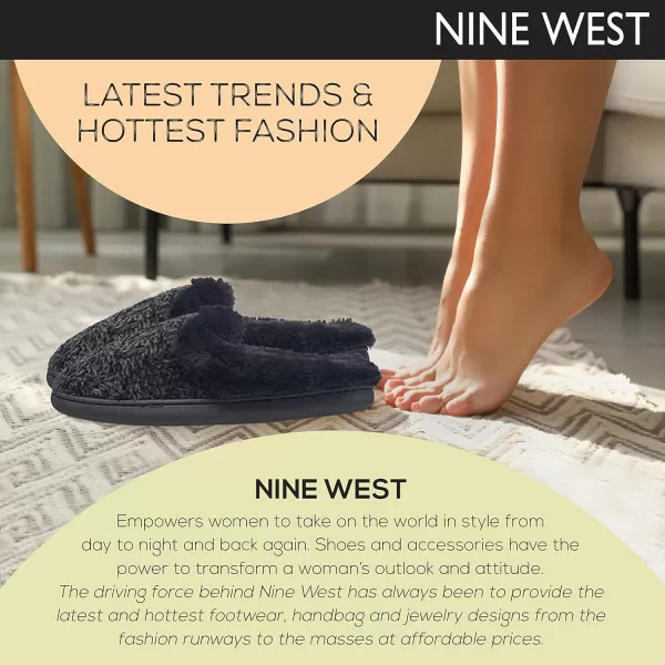 Nine West Premium Slippers For Women, Cozy Warm Memory Foam Non-Slip Indoor Outdoor Winter House Shoes