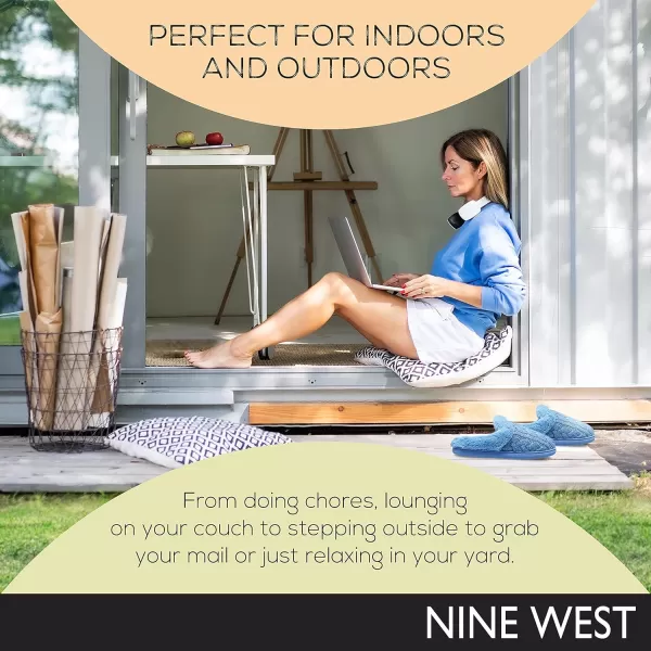 Nine West Premium Slippers For Women, Cozy Warm Memory Foam Non-Slip Indoor Outdoor Winter House Shoes