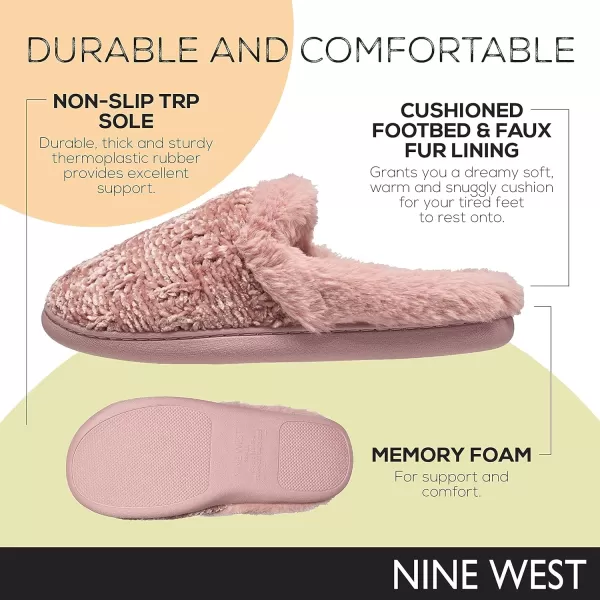 Nine West Premium Slippers For Women, Cozy Warm Memory Foam Non-Slip Indoor Outdoor Winter House Shoes