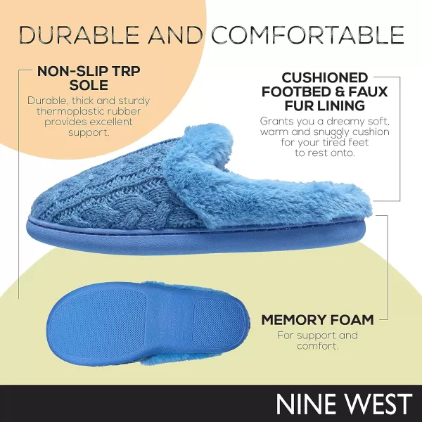 Nine West Premium Slippers For Women, Cozy Warm Memory Foam Non-Slip Indoor Outdoor Winter House Shoes
