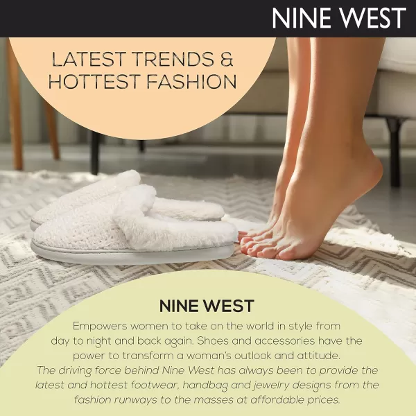Nine West Premium Slippers For Women, Cozy Warm Memory Foam Non-Slip Indoor Outdoor Winter House Shoes