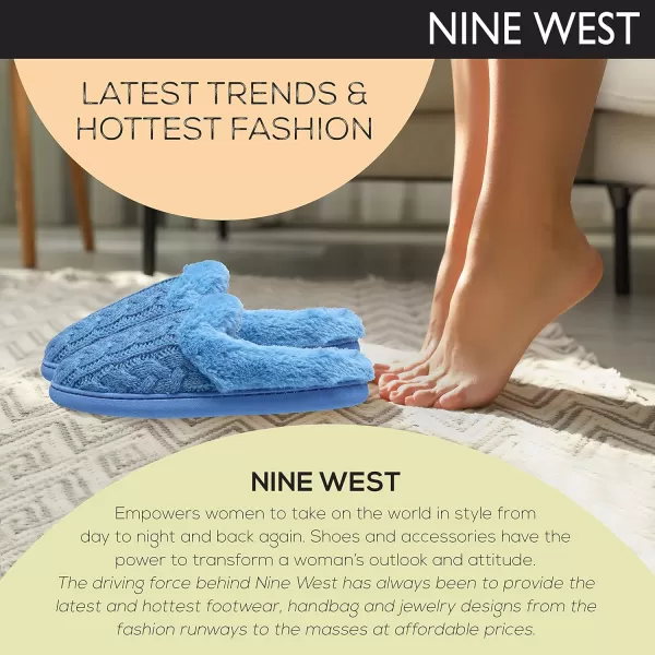 Nine West Premium Slippers For Women, Cozy Warm Memory Foam Non-Slip Indoor Outdoor Winter House Shoes