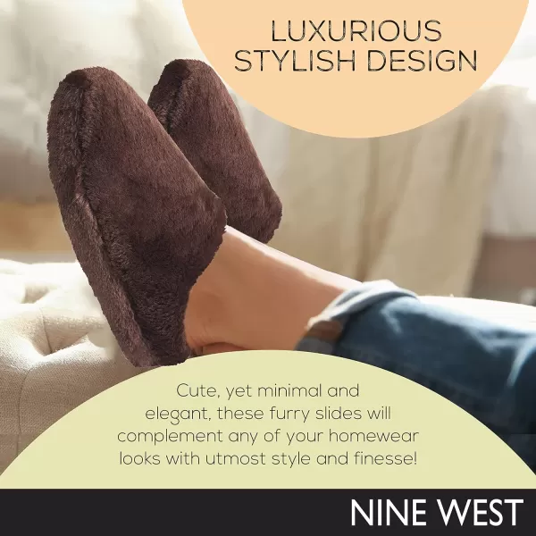 Nine West Women's Plush Clog Slippers for Women with Memory Foam