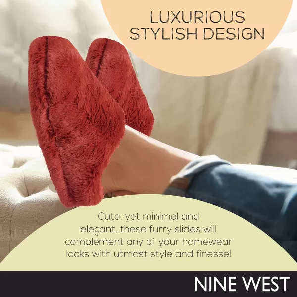 Nine West Women's Plush Clog Slippers for Women with Memory Foam