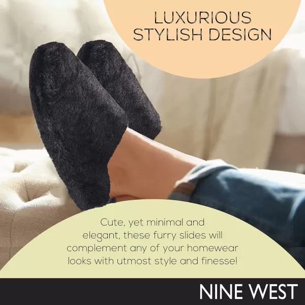 Nine West Women's Plush Clog Slippers for Women with Memory Foam