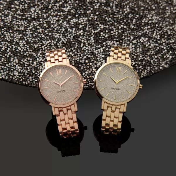 NINE WEST Women's Glitter Accented Dial Watch, NW/2402