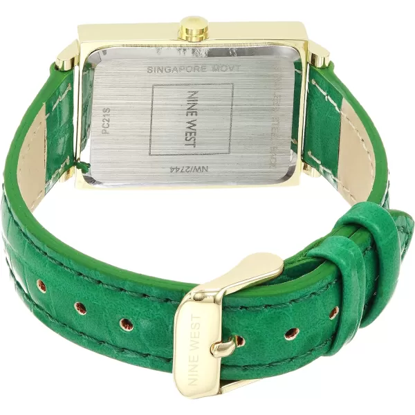 Nine West Women's Croco-Grain Strap Watch