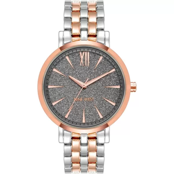 NINE WEST Women's Glitter Accented Dial Watch, NW/2402