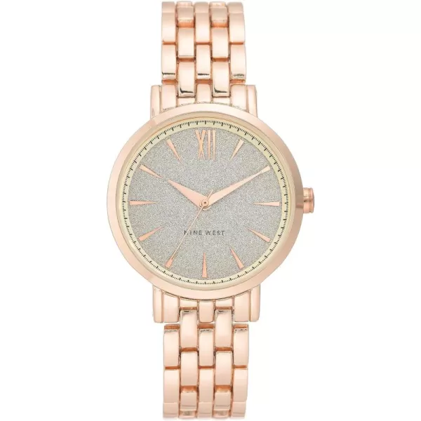 NINE WEST Women's Glitter Accented Dial Watch, NW/2402