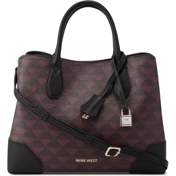 imageNine West Brooklyn Jet Set SatchelMahogany Logo