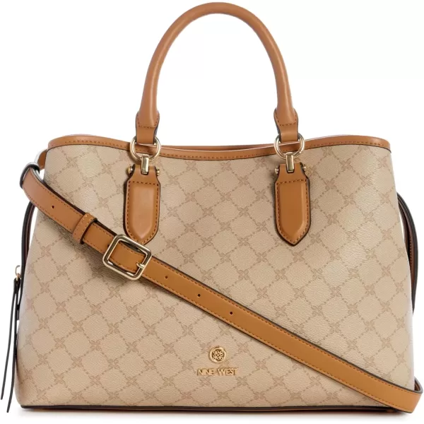 imageNine West Saoirse Jet Set Satchel Khaki LogoCamel
