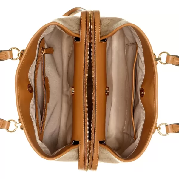 imageNine West Saoirse Jet Set Satchel Khaki LogoCamel