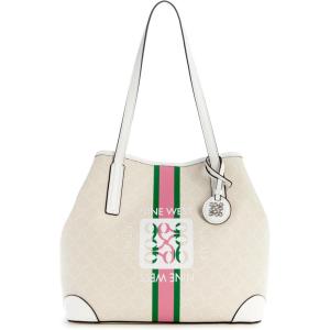 imageNine West Delaine 2 in 1 ToteCream LogoWhite