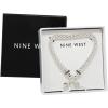 imageNine West Womens Boxed Silver Heart Key Stretch Bracelet Size 0