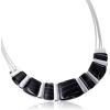 imageNine West womens SilverTone and Black Agate 16quot Frontal Necklace 16quot  2quot Extender
