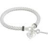 imageNine West Womens Boxed Silver Heart Key Stretch Bracelet Size 0