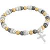 imageNine West Womens Boxed Tritone Cross Stretch Bracelet Size 0