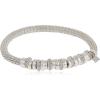imageNine West Womens Silvertone and Crystal Bracelet Rondel Stretch