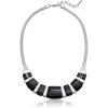 imageNine West womens SilverTone and Black Agate 16quot Frontal Necklace 16quot  2quot Extender