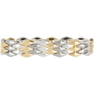 imageNine West Boxed Geometric Stretch Bracelet SilverGoldHematite TriTone
