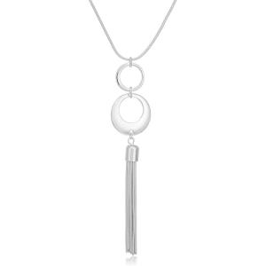 imageNine West Classics Silvertone Multi Circle Bib NecklaceSilver