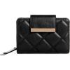 imageNine West Womens SLG French Designer Mirabella Frech Wallet with snap Holder and Zipper Compartment All with Card and Money Designed in Soft Diamond Quilt with Interior Organization and Branding
