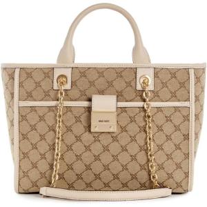 imageNine West Allington Small Tote Mocha LogoBeige