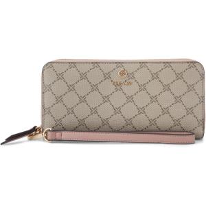 imageNine West Lockup 9 Zip Around with Wristlet Beige Logo Dusk
