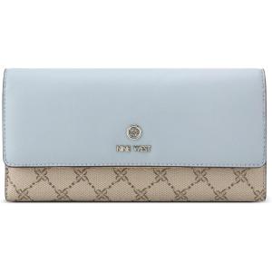 imageNine West Lockup 9s Chec Sec Wallet Beige Logo Bluestone