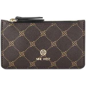 imageNine West Womens Linnette Coin Card Case WalletBrownBlack Logo