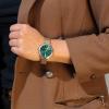 imageNine West Womens Crystal Accented Bracelet WatchGreenGold
