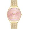 imageNine West Womens NW1922 Mesh Bracelet WatchGoldPink