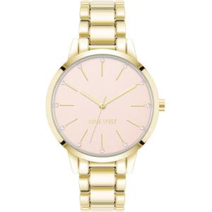 imageNine West Womens Crystal Accented Bracelet WatchPinkGold