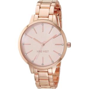 imageNine West Womens Crystal Accented Bracelet WatchPinkRose Gold