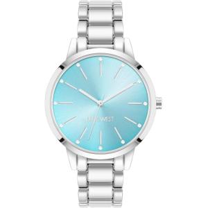 imageNine West Womens Crystal Accented Bracelet WatchSilverTeal