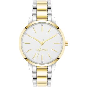 imageNine West Womens Crystal Accented Bracelet WatchTwo Tone