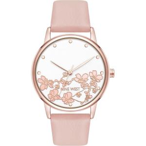 imageNine West Womens Floral Dial Strap Watch NW3146Pink