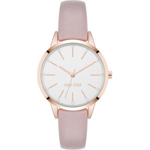 imageNine West Womens Genuine Crystal Accented Strap Watch NW3184Pink