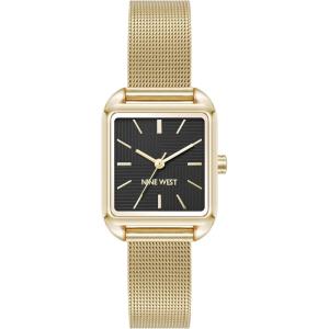 imageNine West Womens Mesh Bracelet WatchBlackGold