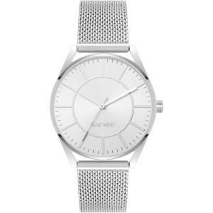 imageNine West Womens NW1922 Mesh Bracelet WatchSilver