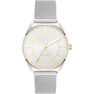 imageNine West Womens NW1922 Mesh Bracelet WatchSilverGold