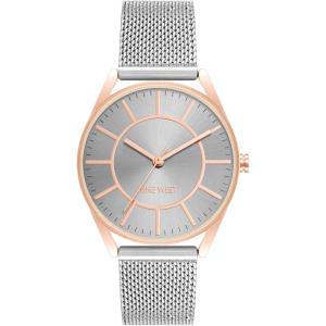 imageNine West Womens NW1922 Mesh Bracelet WatchSilverRose Gold