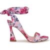 imageNine West Womens Kelsie Heeled SandalPink Mystic Garden Print Multi 681